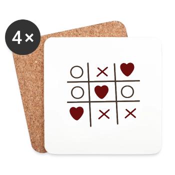 Cool Valentine s Day Heart - Untersetzer (4er-Set) - Weiß - Vorne