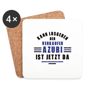 Azubi Verkäufer Lehre Ausbildung Verkauf Handel - Untersetzer (4er-Set) - Weiß - Vorne