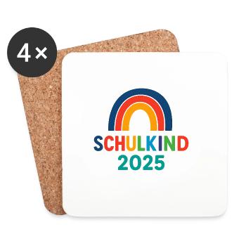 Schulkind 2025 - Untersetzer (4er-Set) - Weiß - Vorne