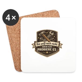 Ich weiß nicht, aber ich probiere es - Untersetzer (4er-Set) - Weiß - Vorne