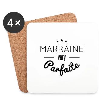Marraine very parfaite - Dessous de verre (lot de 4) - blanc - Devant