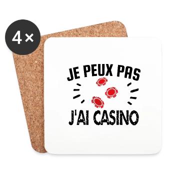 je peux pas j'ai casino - Dessous de verre (lot de 4) - blanc - Devant