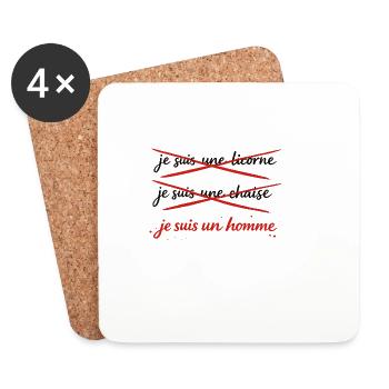 Je_suis_un_homme - Coasters (set of 4) - white - Front