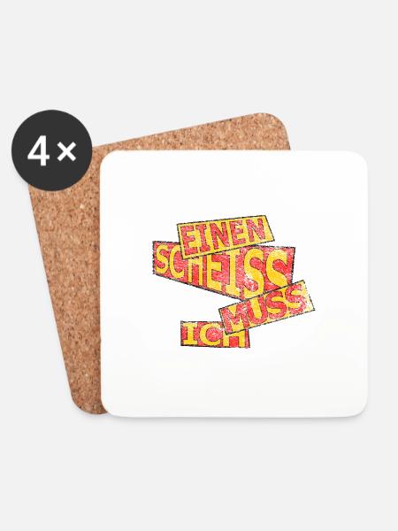 Einen scheiss muss ich - vintage - Untersetzer (4er-Set) - Weiß