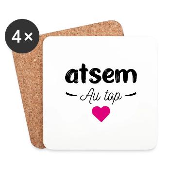 Atsem au top - Dessous de verre (lot de 4) - blanc - Devant