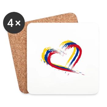 Colombia Heart - Coasters (set of 4) - white - Front