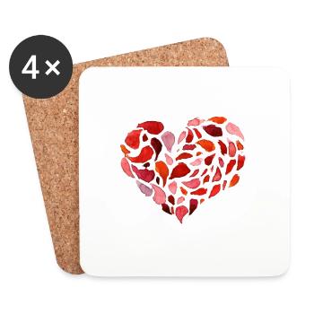 Art du cœur - Dessous de verre (lot de 4) - blanc - Devant