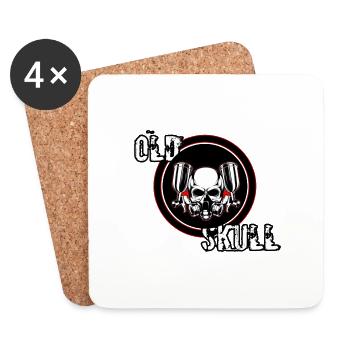 old skull 2 - Dessous de verre (lot de 4) - blanc - Devant
