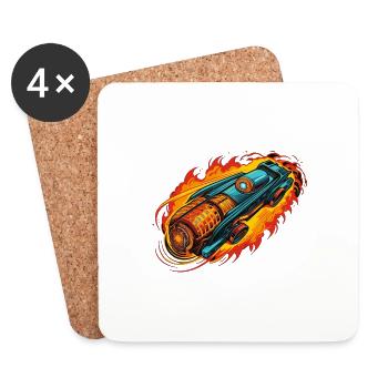 Turbo atomar - Untersetzer (4er-Set) - Weiß - Vorne