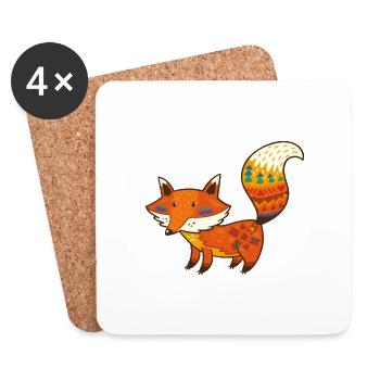 Wildtiere - Untersetzer (4er-Set) - Weiß - Vorne