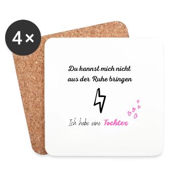 Lustige Design für Eltern mit Tochter - Untersetzer (4er-Set) - Weiß - Vorne