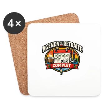 Agenda de Retraité Complet Humour - Dessous de verre (lot de 4) - blanc - Devant