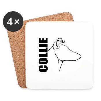 Kurzhaar COLLIE WILSIGNS Profil Hunde Hund - Untersetzer (4er-Set) - Weiß - Vorne