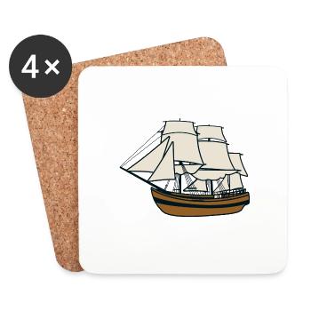 Sailing ship - Coasters (set of 4) - white - Front