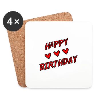 JAHRESTAG. ALLES GUTE ZUM GEBURTSTAG!. ALLES GUTE ZUM GEBURTSTAG!. - Untersetzer (4er-Set) - Weiß - Vorne