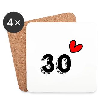 30 YEARS. 30th ANNIVERSARY. ANNIVERSARY 30 YEARS. 30 - Coasters (set of 4) - white - Front