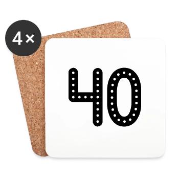 40 YEARS. 40th ANNIVERSARY. ANNIVERSARY 40 YEARS. 40 - Coasters (set of 4) - white - Front