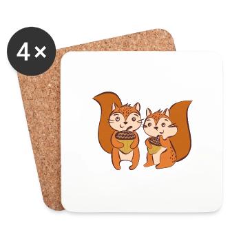 Wildtiere - Untersetzer (4er-Set) - Weiß - Vorne