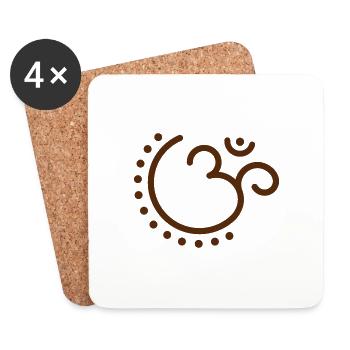 Méditation & Signes Om - Dessous de verre (lot de 4) - blanc - Devant