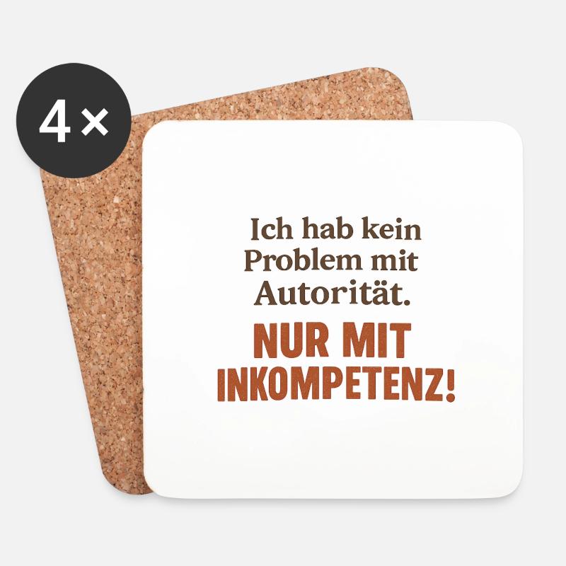 Inkompetenz - Untersetzer (4er-Set) - Weiß