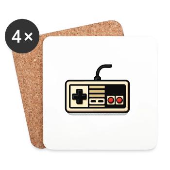 Retro-NES-Controller-Design - Untersetzer (4er-Set) - Weiß - Vorne