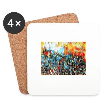 Moderne Kunst - Untersetzer (4er-Set) - Weiß - Vorne