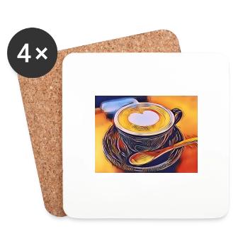 Kaffee - Untersetzer (4er-Set) - Weiß - Vorne