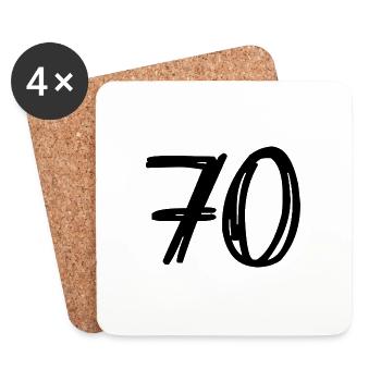 70 YEARS. 70TH ANNIVERSARY. BIRTHDAY 70 YEARS. 70 - Coasters (set of 4) - white - Front