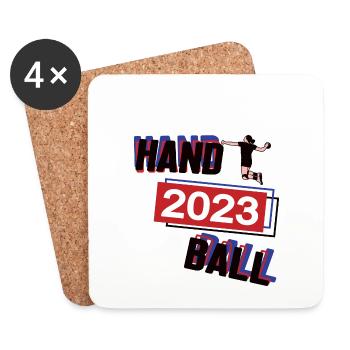 Handball 2023 Handballerin Frauenhandball Spiel - Untersetzer (4er-Set) - Weiß - Vorne