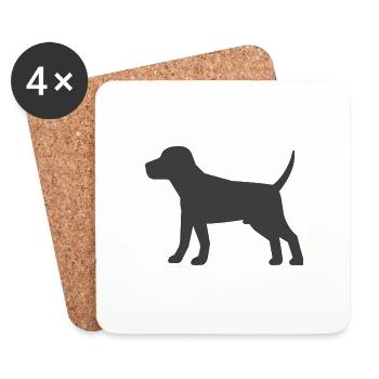 Hund - Untersetzer (4er-Set) - Weiß - Vorne