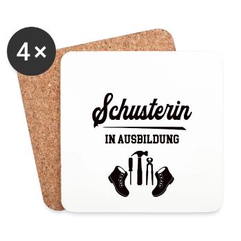 Schusterin in Ausbildung Schusterausbildung Lehre - Untersetzer (4er-Set) - Weiß - Vorne