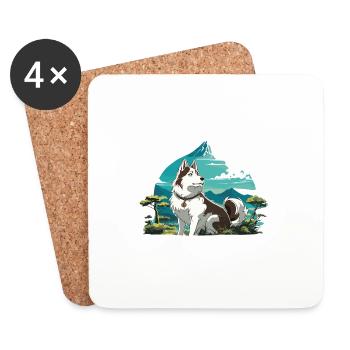 Anime / Bande dessinée / Japonais / Animation / Dessin animé - Dessous de verre (lot de 4) - blanc - Devant