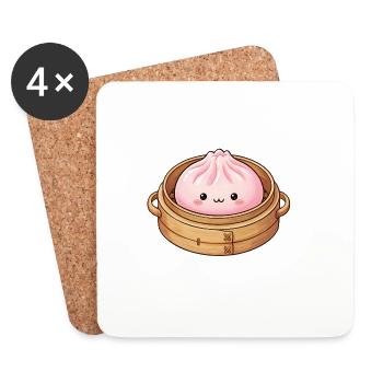 Dumpling pink - Coasters (set of 4) - white - Front