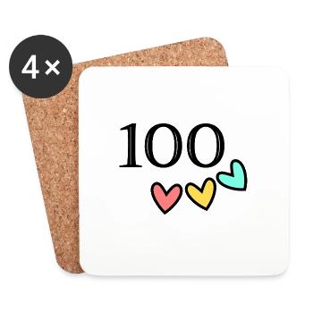 100 YEARS. 100th ANNIVERSARY. ANNIVERSARY 100 YEARS. - Coasters (set of 4) - white - Front