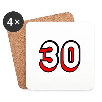 30 YEARS. 30. 30th ANNIVERSARY. 30 YEARS ANNIVERSARY - Coasters (set of 4) - white - Front
