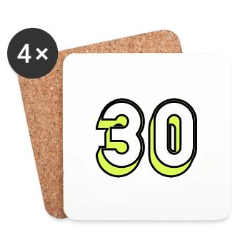 30 JAHRE. 30-JÄHRIGES JUBILÄUM. GEBURTSTAG 30 JAHRE. 30 - Untersetzer (4er-Set) - Weiß - Vorne