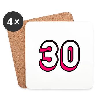 30. 30 YEARS. 30TH ANNIVERSARY. 30 YEARS ANNIVERSARY - Coasters (set of 4) - white - Front