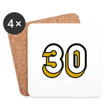 30. 30 ANS. 30e ANNIVERSAIRE. ANNIVERSAIRE 30 ANS - Dessous de verre (lot de 4) - blanc - Devant