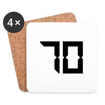 70. 70 YEARS. 70TH ANNIVERSARY. BIRTHDAY 70 YEARS. - Coasters (set of 4) - white - Front