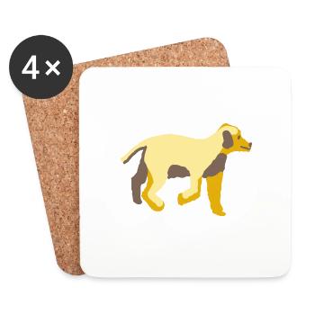 Hund - Untersetzer (4er-Set) - Weiß - Vorne