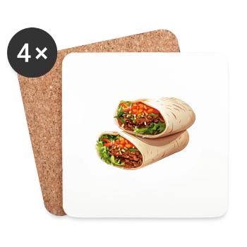 Döner Wrap Dürüm Kulinarisches Street Food Design - Untersetzer (4er-Set) - Weiß - Vorne