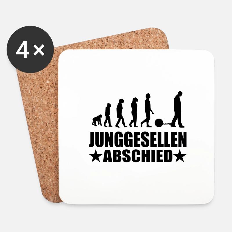 Junggesellenabschied - Untersetzer (4er-Set) - Weiß