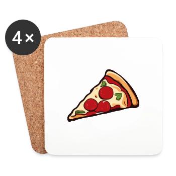Pizza / Fast Food / Italienisch / Margherita - Untersetzer (4er-Set) - Weiß - Vorne