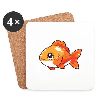 Fisch - Untersetzer (4er-Set) - Weiß - Vorne