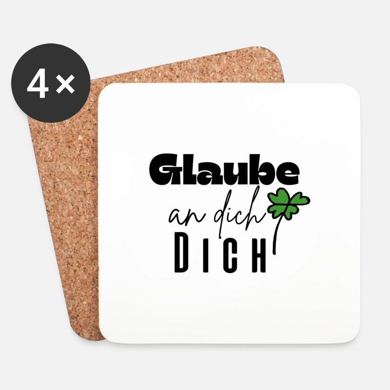 Glaube an dich - Untersetzer (4er-Set) - Weiß