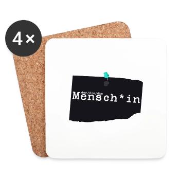 menschin dunkel - Untersetzer (4er-Set) - Weiß - Vorne