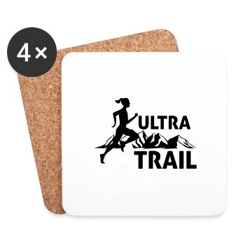 Ultra Trail Damen T-Shirt - Untersetzer (4er-Set) - Weiß - Vorne