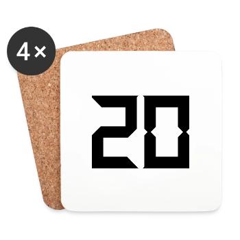 20.20 YEARS,20TH ANNIVERSARY,20 YEARS ANNIVERSARY - Coasters (set of 4) - white - Front