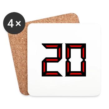 20.20 YEARS,20TH ANNIVERSARY,20 YEARS ANNIVERSARY - Coasters (set of 4) - white - Front