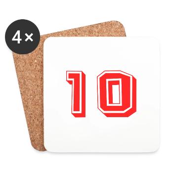 10 JAHRE. 10-jähriges JUBILÄUM. JUBILÄUM 10 JAHRE. 10 - Untersetzer (4er-Set) - Weiß - Vorne
